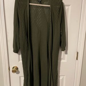 Torrid olive green cardigan